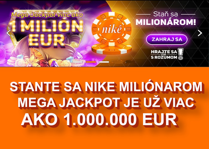 NIKE Online kasino mega Jackpot |Staňte sa milionárom v NIKE | Nike Jackpot padne každým otočom