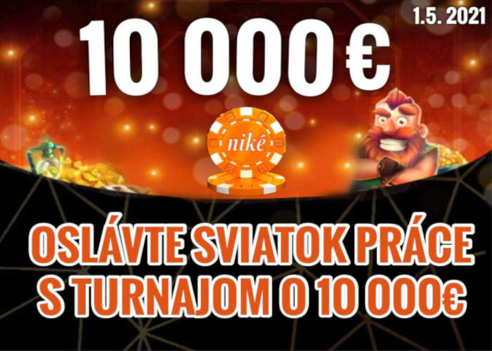 Turnaj v Nike Casino o 10.000 € ako bonus na sviatok práce
